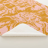 Elegant  Florals in Blush en Gold Sherpa Deken (3/4)