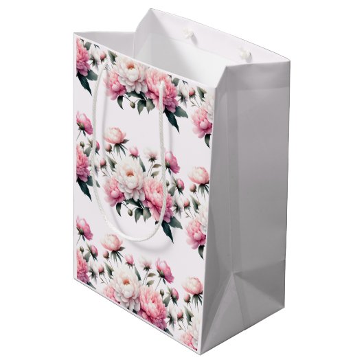 Elegant Florals Medium Cadeauzakje (Achterkant Gekanteld)