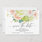 Elegant Florals op Sage Wedding Save The Date (Voorkant)