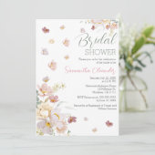 Elegant Florals Wildbloemen Roze Vrijgezellenfeest Kaart (Staand voorkant)