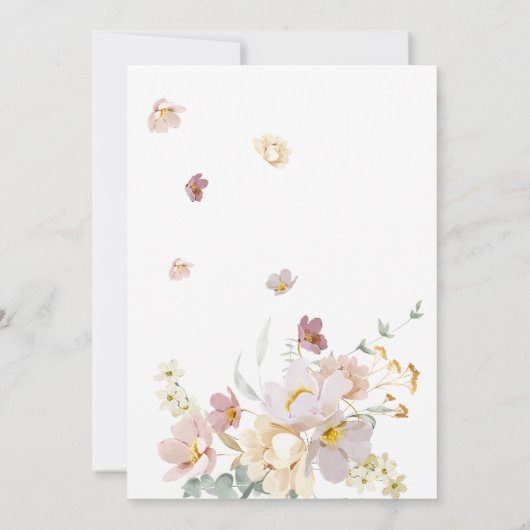 Elegant Florals Wildbloemen Roze Vrijgezellenfeest Kaart (Achterkant)