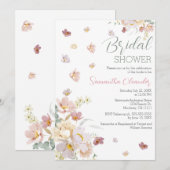 Elegant Florals Wildbloemen Roze Vrijgezellenfeest Kaart (Voorkant / Achterkant)