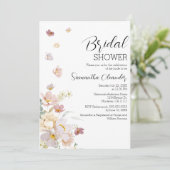 Elegant Florals Wildbloemen Vrijgezellenfeest Kaart (Staand voorkant)