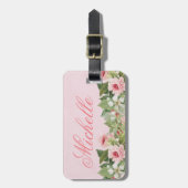 Elegant floranje bagagelabel met bloemen (Voorkant verticaal)