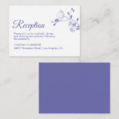 Elegant florchideeën moderne periwinkle receptie informatiekaartje (Voorkant / Achterkant)