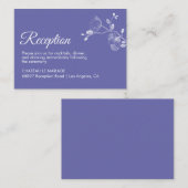 Elegant florchideeën moderne periwinkle receptie informatiekaartje (Voorkant / Achterkant)