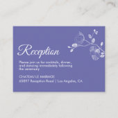 Elegant florchideeën moderne periwinkle receptie informatiekaartje (Voorkant)