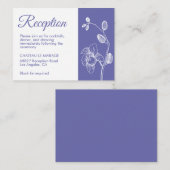 Elegant florchideeën moderne periwinkle receptie informatiekaartje (Voorkant / Achterkant)