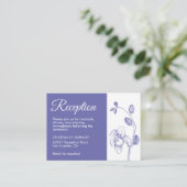 Elegant florchideeën moderne periwinkle receptie informatiekaartje (Staand voorkant)