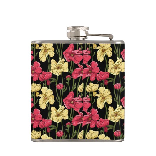 Elegant floreel patroon 2 heupfles (Achterkant)