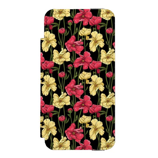 Elegant floreel patroon 2 incipio iPhone portemonnee hoesje (Voorkant Agenda)