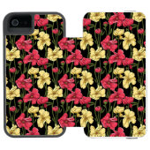 Elegant floreel patroon 2 incipio iPhone portemonnee hoesje (Agenda Open)