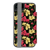 Elegant floreel patroon 2 incipio iPhone portemonnee hoesje (Agenda Achterkant)