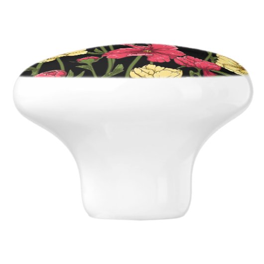 Elegant floreel patroon 2 keramische knop (Zijkant)