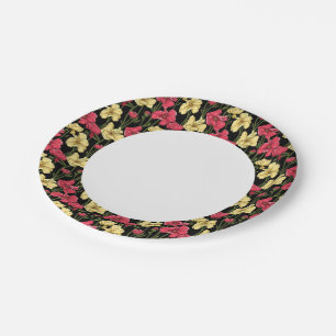 Elegant floreel patroon 2 papieren bordje