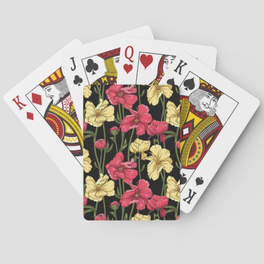 Elegant floreel patroon 2 pokerkaarten (Achterkant)