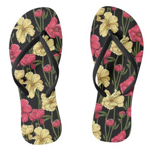 Elegant floreel patroon 2 teenslippers (Voetbed)