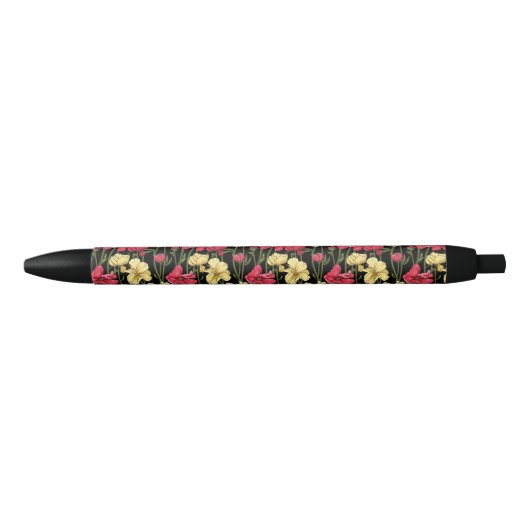 Elegant floreel patroon 2 zwarte inkt pen (Voorkant)