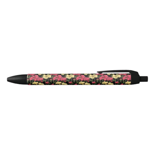 Elegant floreel patroon 2 zwarte inkt pen (Bovenkant)