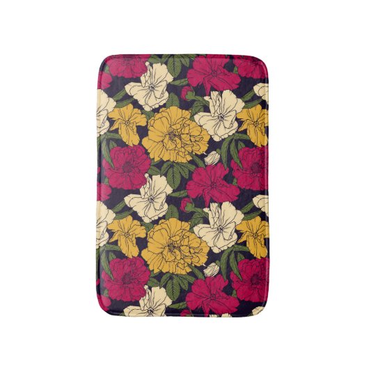 Elegant floreel patroon badmat (Voorkant Verticaal)