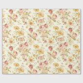 Elegant floreel patroon cadeaupapier (Vlak)