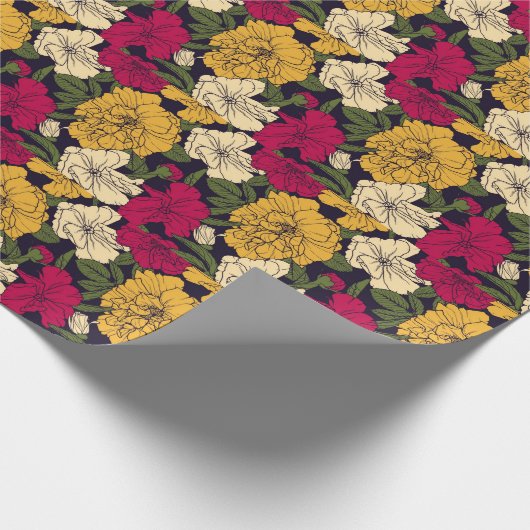 Elegant floreel patroon cadeaupapier (Hoek)