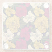 Elegant floreel patroon glazen onderzetter (Achterkant)