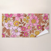 Elegant floreel patroon in kleine handtekenbloemen badhanddoek (Badhanddoek)