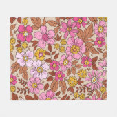 Elegant floreel patroon in kleine handtekenbloemen fleece deken (Voorkant (Horizontaal))