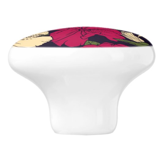 Elegant floreel patroon keramische knop (Zijkant)