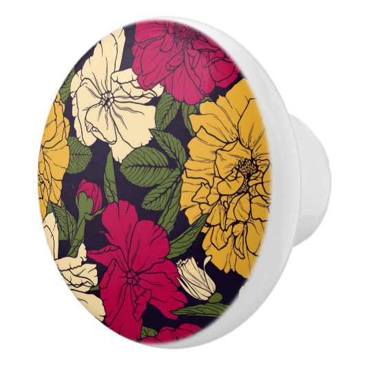 Elegant floreel patroon keramische knop (Rechts)