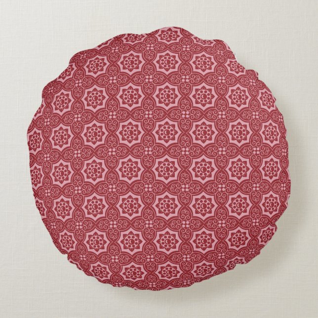 Elegant floreel patroon rond kussen (Achterkant)