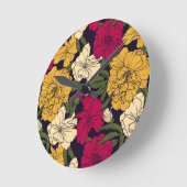 Elegant floreel patroon ronde klok (Hoek)