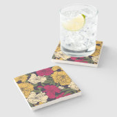 Elegant floreel patroon stenen onderzetter (Zijkant)