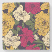 Elegant floreel patroon stenen onderzetter (Voorkant)