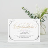 Elegant florerende kalligrafiesaccommodatie informatiekaartje (Staand voorkant)