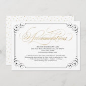 Elegant  florerende kalligrafiesaccommodatie informatiekaartje (Voorkant / Achterkant)