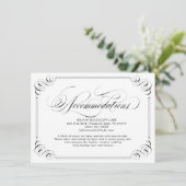 Elegant  florerende kalligrafiesaccommodatie informatiekaartje (Staand voorkant)