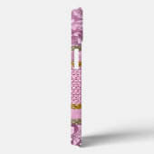 Elegant floreus Paars roze goudmonogram Case-Mate iPhone Case (Achterkant / Rechts)