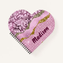 Elegant floreus Paars roze goudmonogram