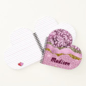 Elegant floreus Paars roze goudmonogram Notitieboek (Binnen)