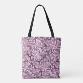 Elegant floreus Paars roze goudmonogram Tote Bag (Achterkant)