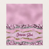 Elegant floreus Paars roze goudmonogram Visitekaartje (Buitenkant ongevouwen)