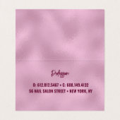 Elegant floreus Paars roze goudmonogram Visitekaartje (Binnenkant ongevouwen)