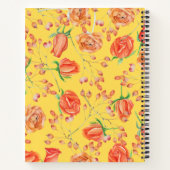 Elegant florgeel mooi  patroon notitieboek (Achterkant)