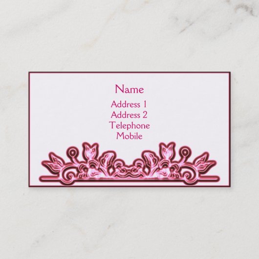 Elegant Florish in Pinks - Profielkaart Visitekaartje (Voorkant)
