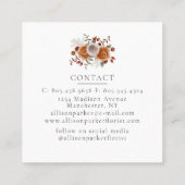 Elegant Florist Floriculturist Visitekaartje (Achterkant)