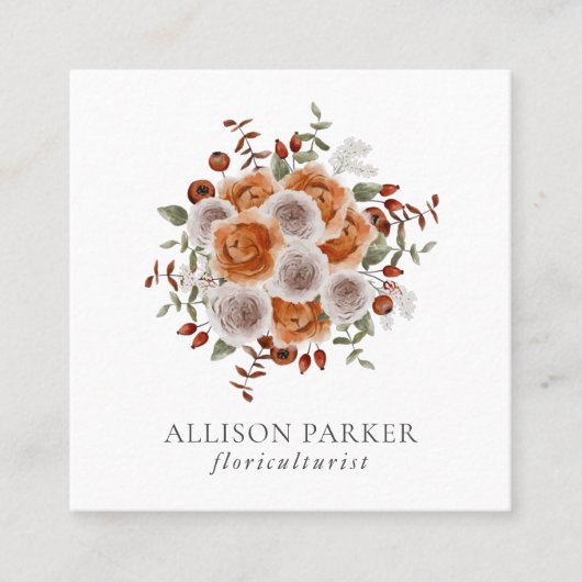 Elegant Florist Floriculturist Visitekaartje (Voorkant)