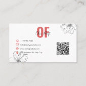 Elegant Florist met QR-code Visitekaartje (Achterkant)