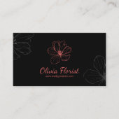 Elegant Florist met QR-code Visitekaartje (Voorkant)